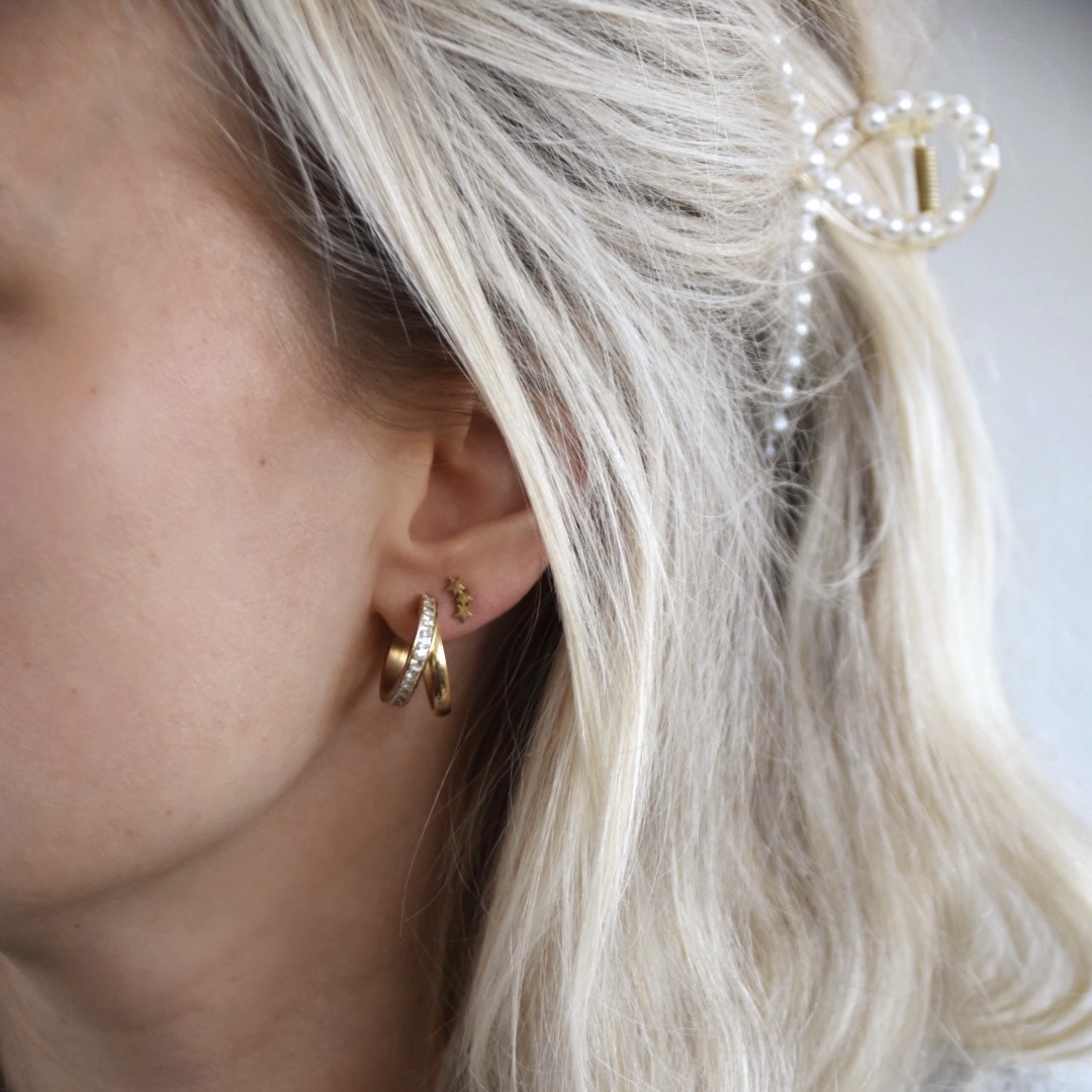 Lieve mosterd Meetbaar dubbele oorringen met steentjes - SUUS - Handmade jewellerySUUS – Handmade  jewellery