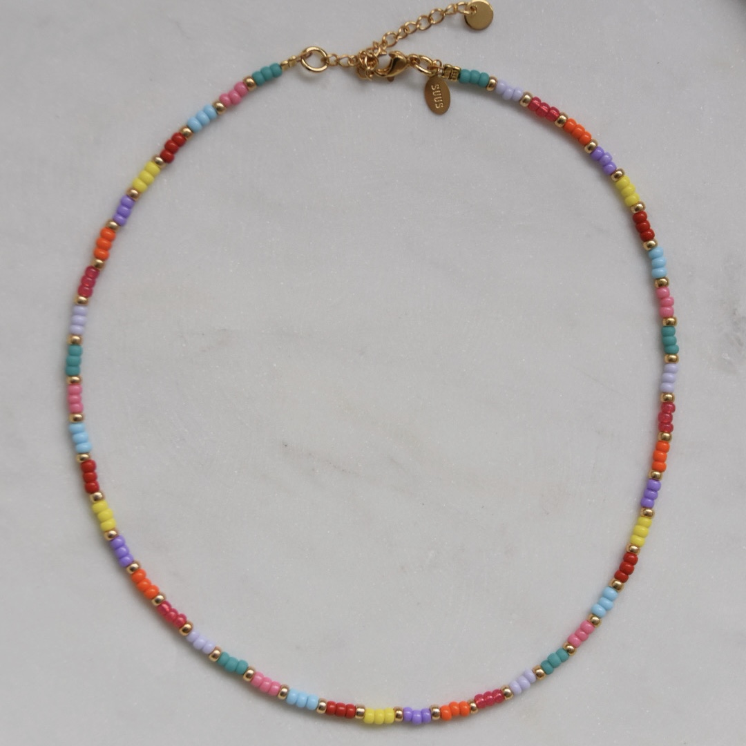 Mijlpaal kathedraal Rijd weg ketting gekleurde kralen - summer stunning - SUUS - Handmade jewellerySUUS  – Handmade jewellery