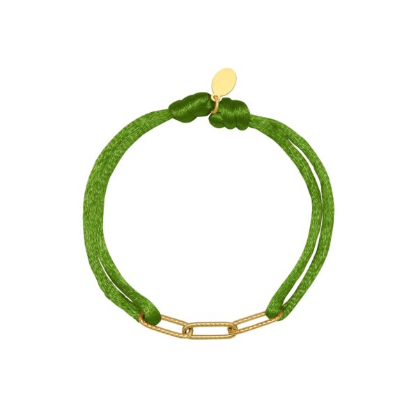 armband satijn met schakel - groen