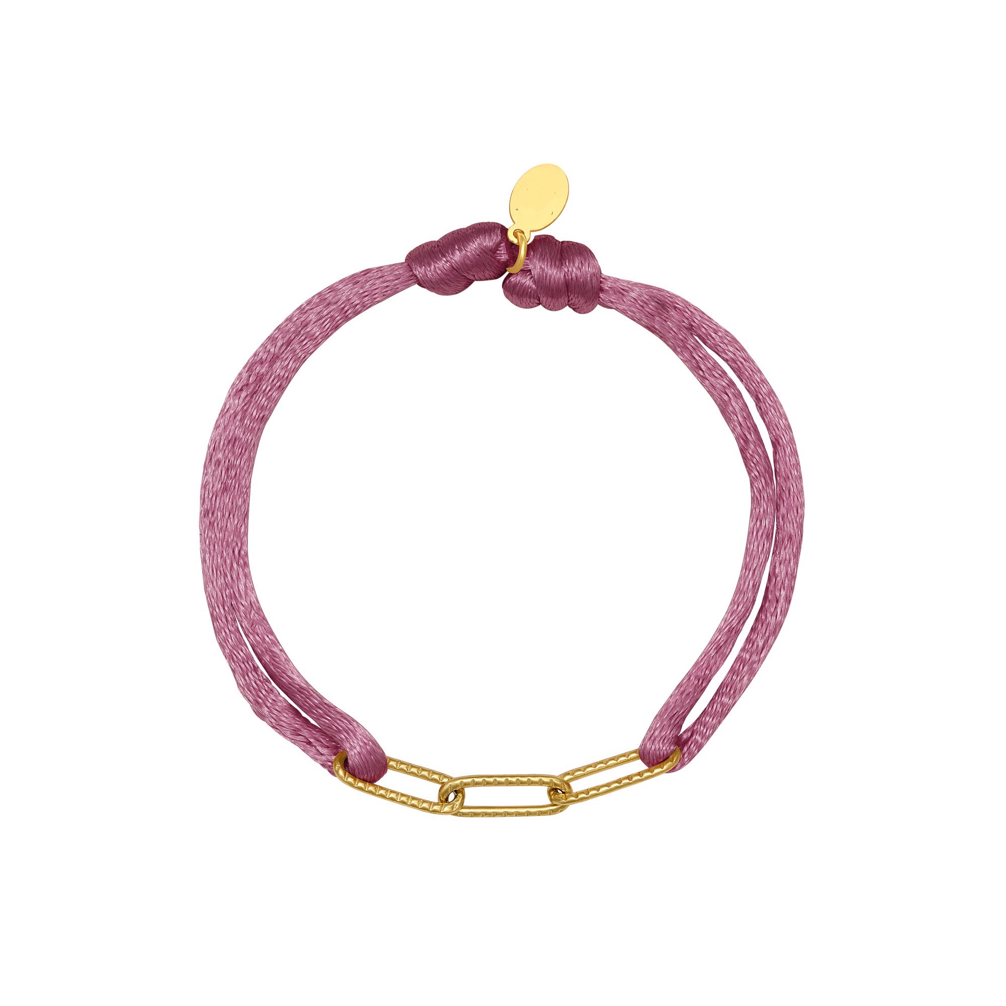 armband satijn met schakel - lila