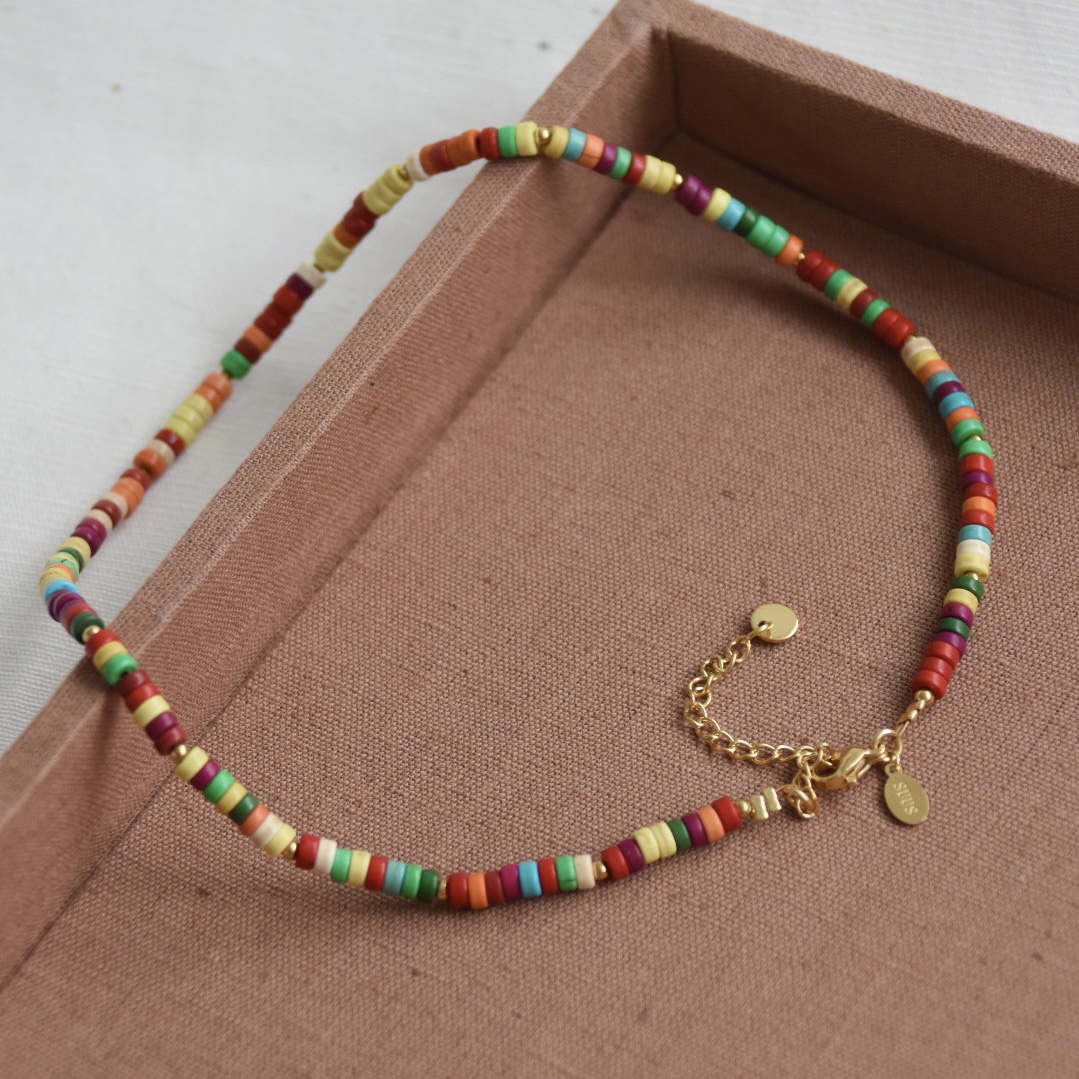 gebruik afdeling Beringstraat Afrikaanse kralen ketting multi colour - small - SUUS - Handmade  jewellerySUUS – Handmade jewellery