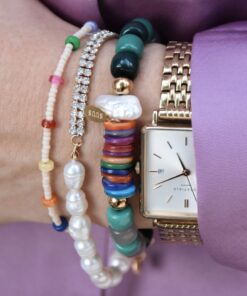 armband zoetwaterparels met strass