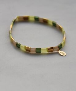 armband platte kralen - green and yellow 5 armband platte kralen - green and yellow