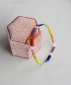 armband platte kralen - rainbow