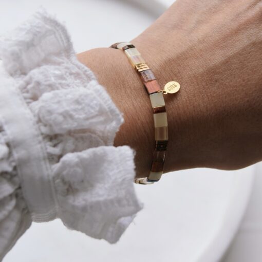 armband platte kralen - dreamy warm chic