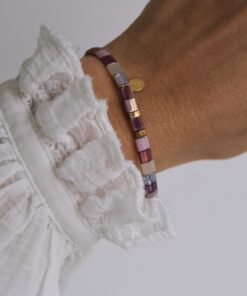 armband platte kralen - lila chic 5 armband platte kralen - lila chic