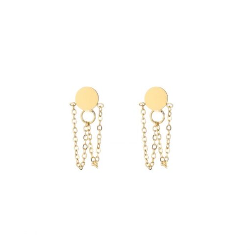 ear studs circle chain