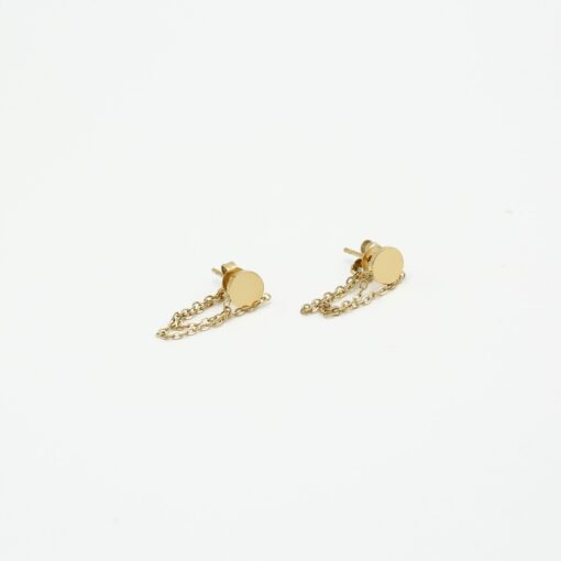 ear studs circle chain