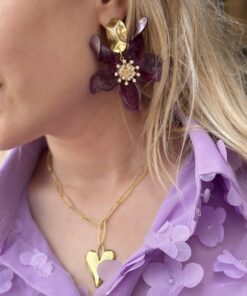 statement oorbellen breezy chic - purple