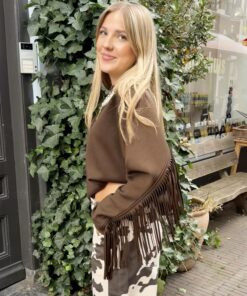 Boho Fringe Trui- Chocolade bruin