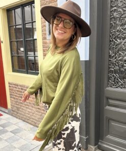 Boho Fringe Trui - groen 5 1327541C 3CBD 4EDD B854 BD46C9597A7C