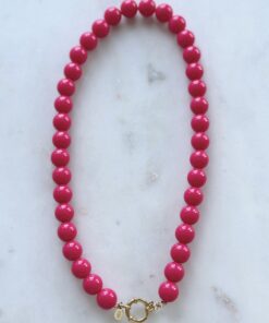 Kralenketting boho dream 10 mm - fuchsia