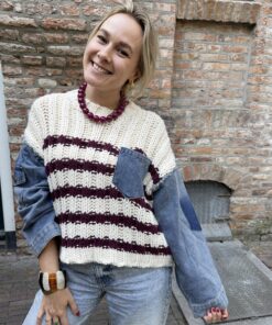Trui Denim en Bordeaux Dream