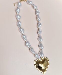 Pearl Heart Statement Necklace
