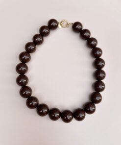 Kralenketting boho dream 20 mm - donkerbruin