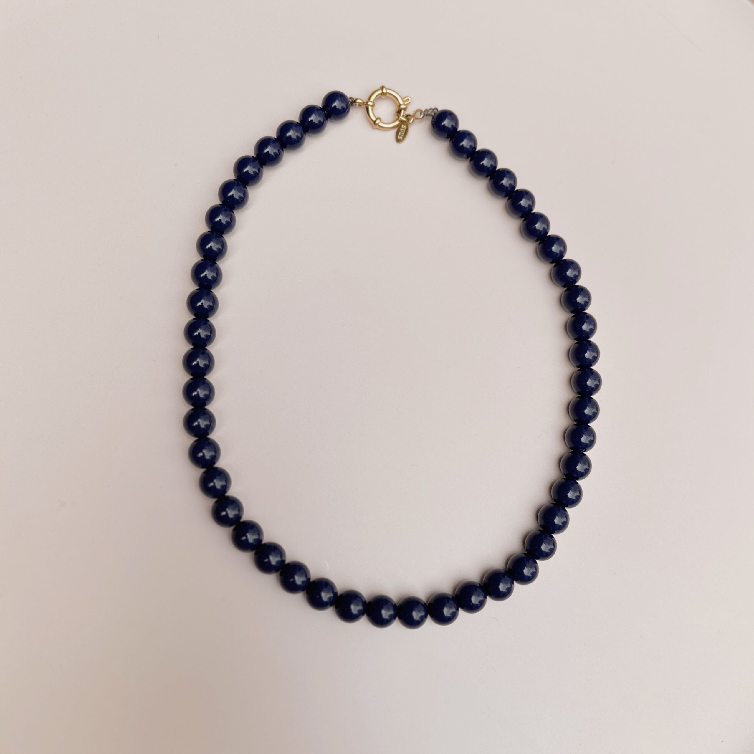 Kralenketting boho dream 8 mm - donkerblauw 1 Kralenketting boho dream 10 mm - donkerblauw