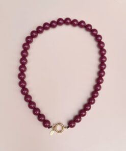Kralenketting boho dream 10 mm - aubergine