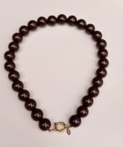 Kralenketting boho dream 15 mm - donkerbruin