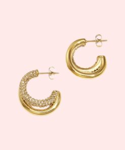 Oorbellen Half Moon Sparkle