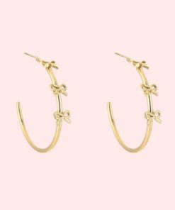 Oorbellen Bow Charm Hoops