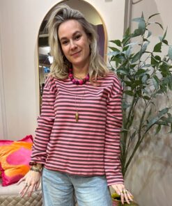 Top Pink Striped Joy