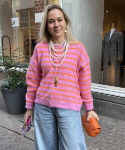 Vest Candy Stripe Hot Pink