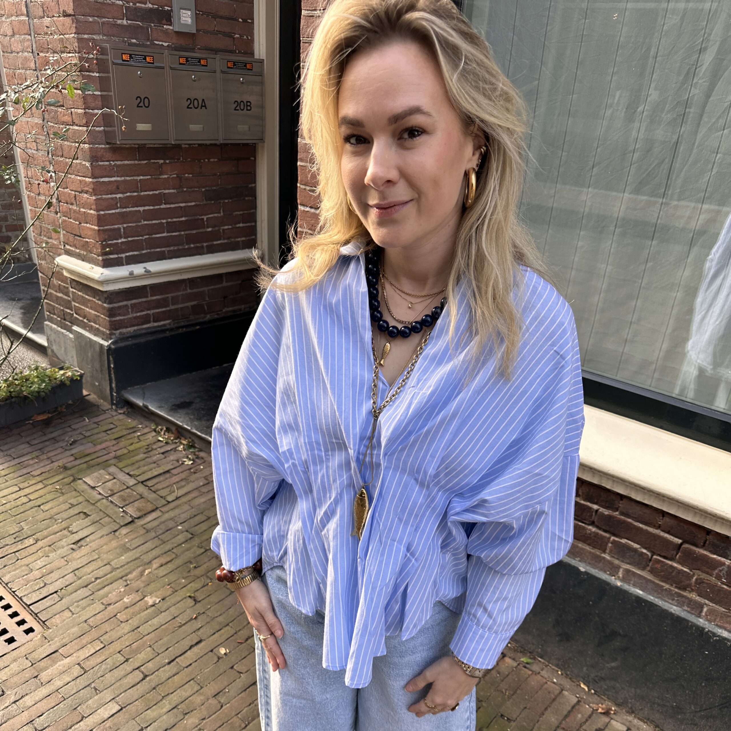 Blouse Sky Stripe 1 Blouse Sky Stripe