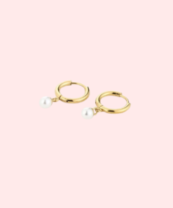Oorbellen Pearl Drop Hoops