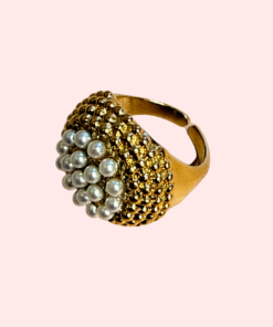 Ring Pearl Dome Gold