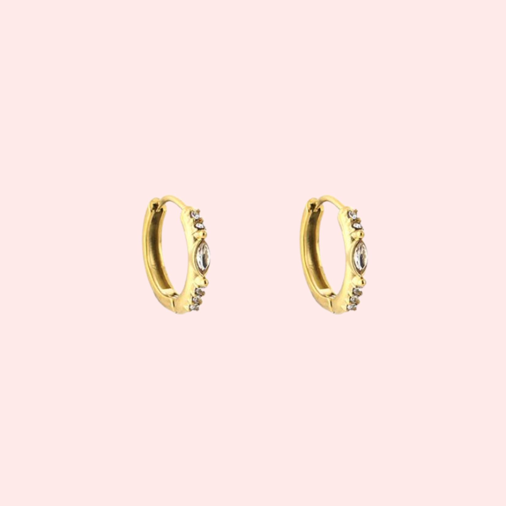 Oorbellen Sparkle Eye Hoops Gold 1 Oorbellen Sparkle Eye Hoops Gold