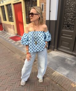Top Polka Breeze Blauw