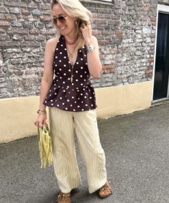 Alternative view of polka dot top - bruin/wit