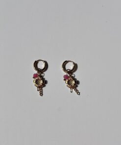 Oorbellen pink roses