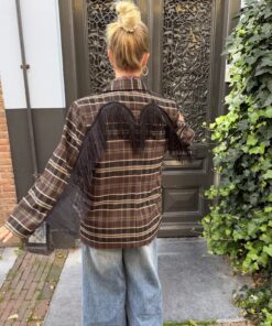 PRE ORDER- Fringe Fever Blazer - brown/green 3 PRE ORDER- Fringe Fever Blazer - brown/green - Image 2