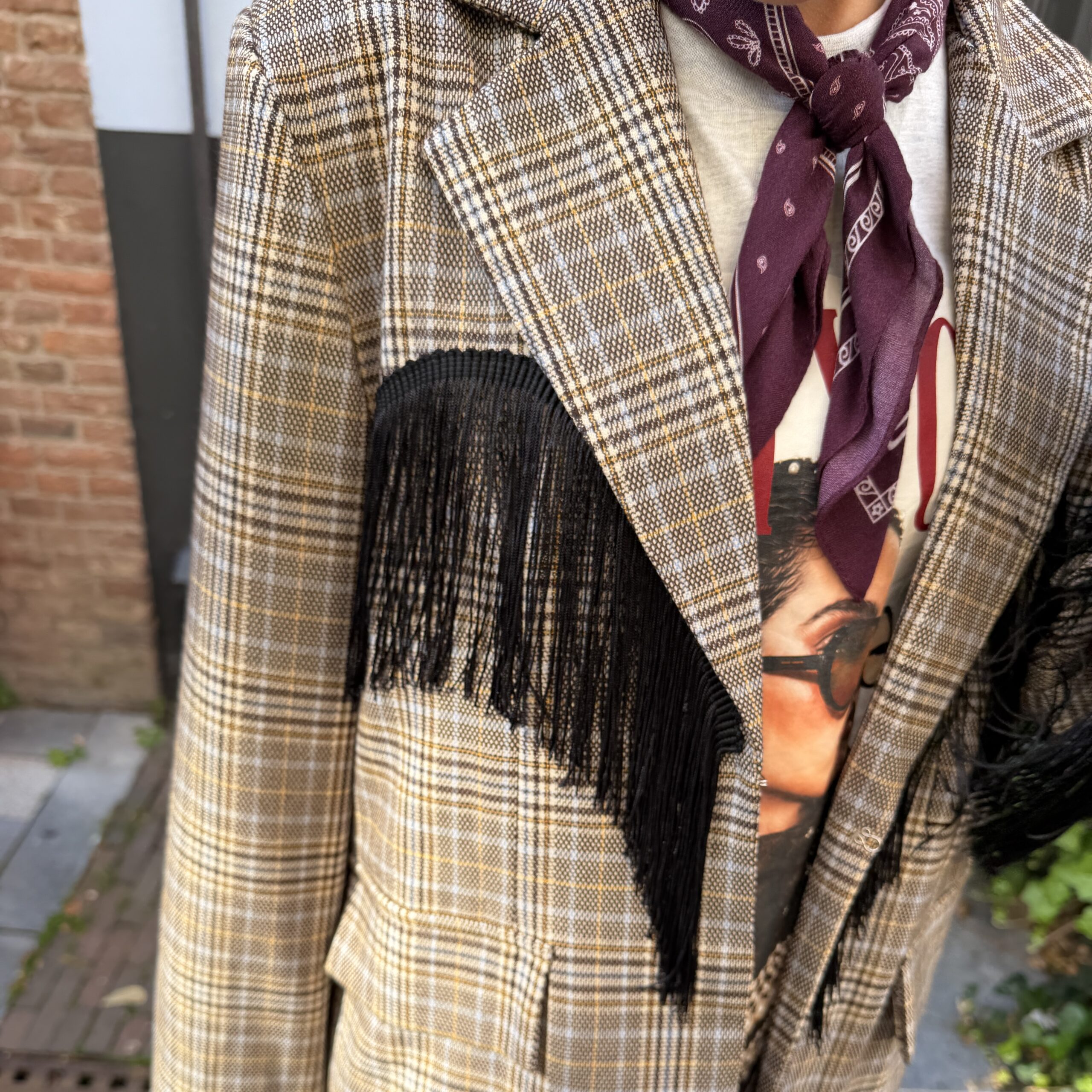 PRE ORDER- Fringe Fever Blazer - brown/blue 2 PRE ORDER- Fringe Fever Blazer - brown/blue - Image 2